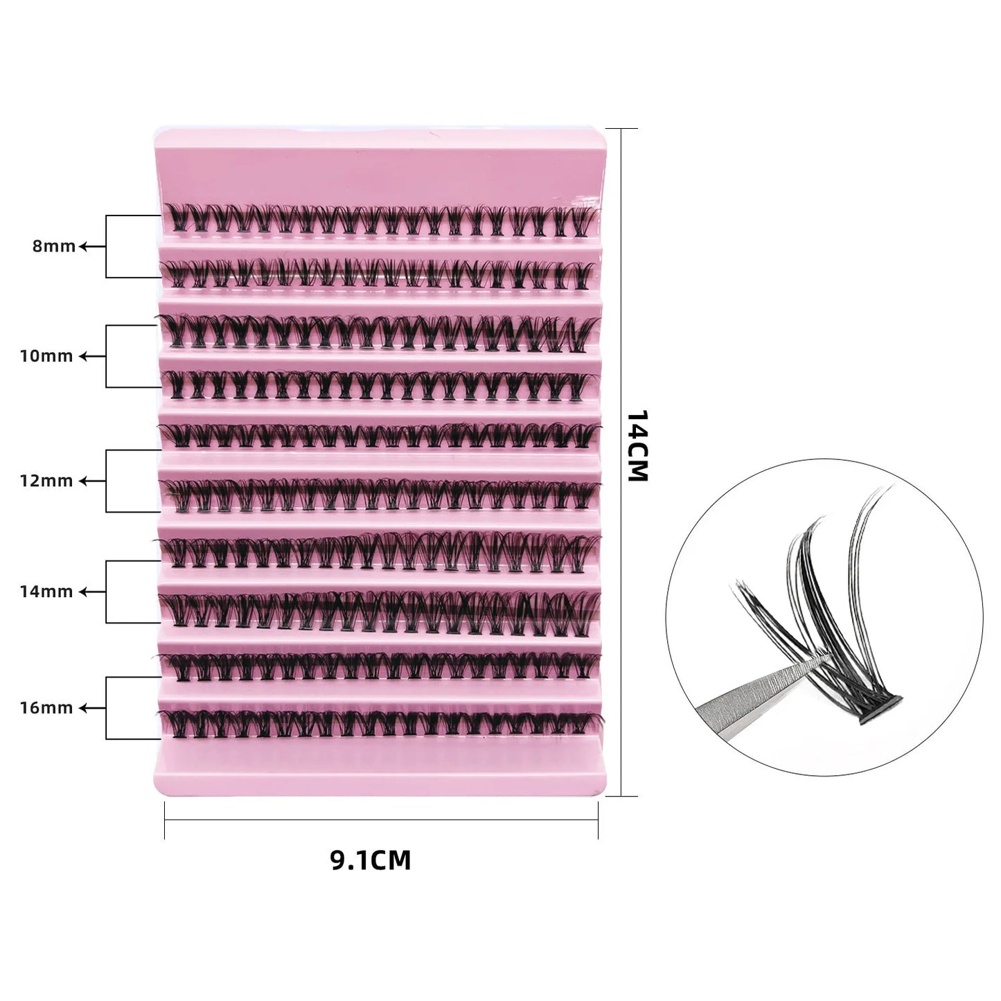 MJ Individual Lashes C Type Curl 8-16mm 200pcs Cluster Lashes Natural Look