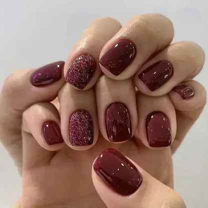 24Pcs Medium Short Square Press on Nails