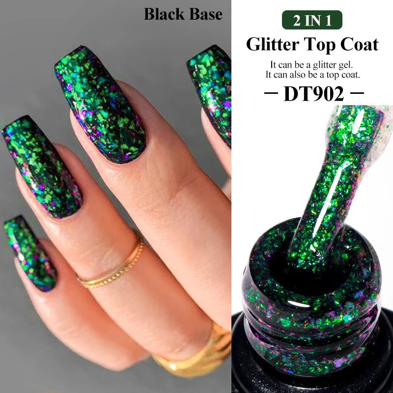 7ml Auroras Glitter Thermal Colour Changing Gel Nail Polish