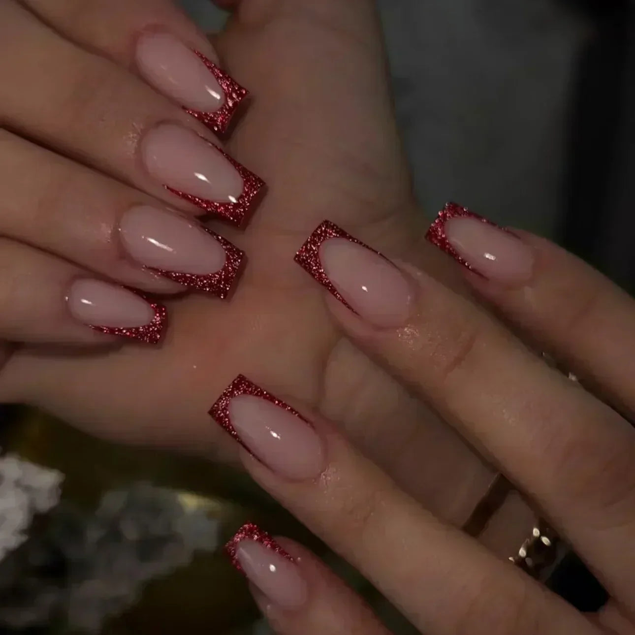 24Pcs Medium Short Square Press on Nails