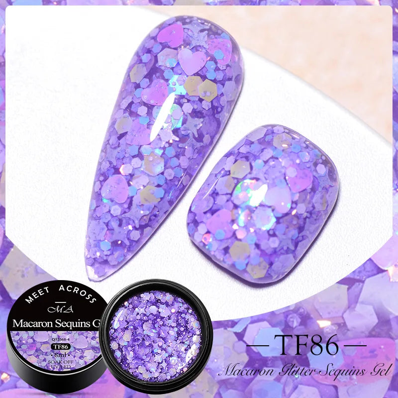 MEET ACROSS 5ml Glitter Sequin Nail Gel