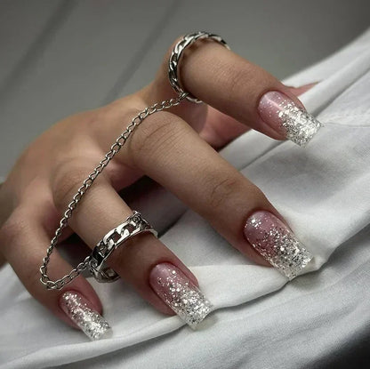 24Pcs Medium Short Square Press on Nails