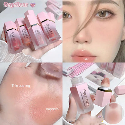 Gege Bear Liquid Blush Cream 6 Colours Smooth Velvet Matte Pink Blusher Natural Easy To Smudge