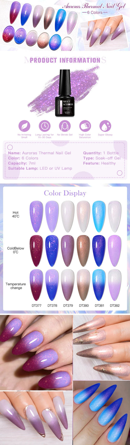 7ml Auroras Iridescent Thermal Colour Changing Gel Nail Polish