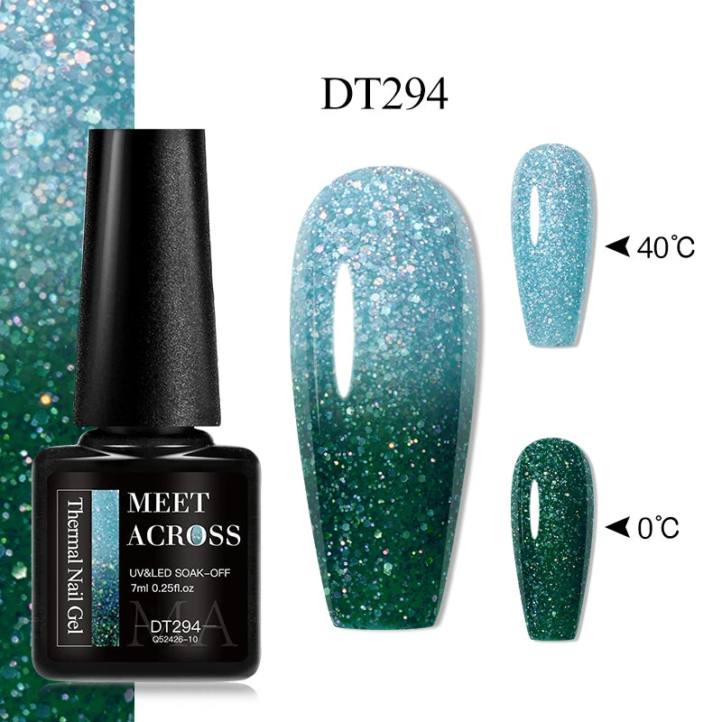 7ml Auroras Glitter Thermal Colour Changing Gel Nail Polish