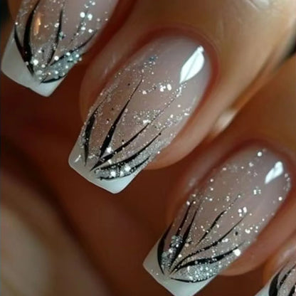 24Pcs Medium Short Square Press on Nails