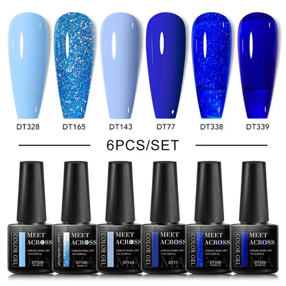 MEET ACROSS 6Pcs Gel Nail Polish Set