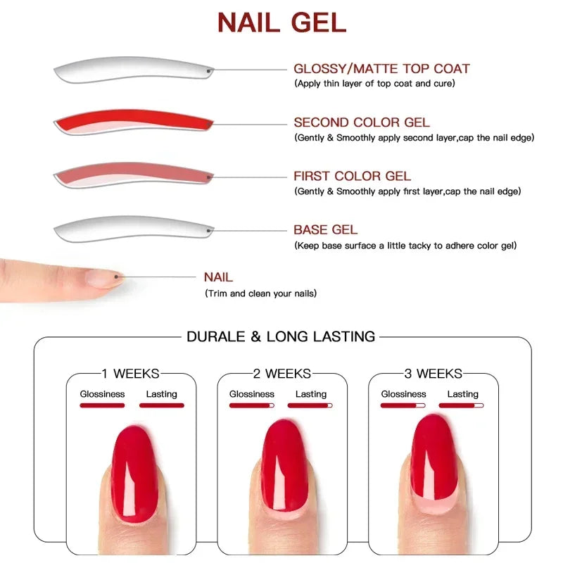 MEET ACROSS 6Pcs Gel Nail Polish Set