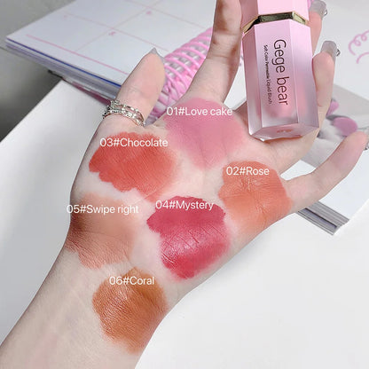 Gege Bear Liquid Blush Cream 6 Colours Smooth Velvet Matte Pink Blusher Natural Easy To Smudge