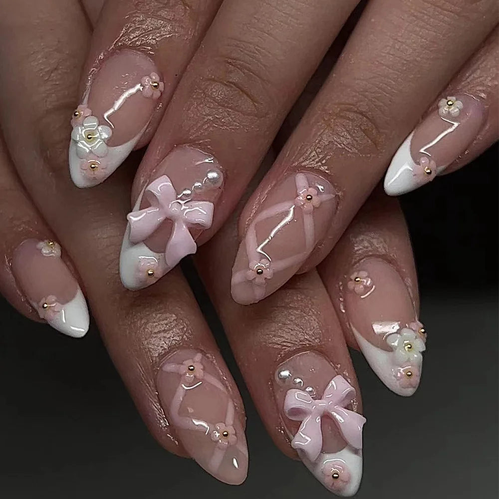 24pcs Bow Themed Press on Nails