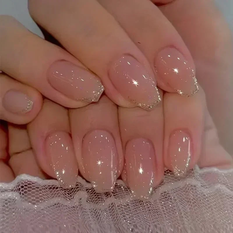 24Pcs Medium Short Square Press on Nails