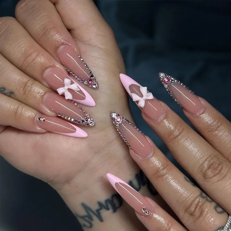24pcs Bow Themed Press on Nails