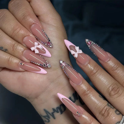 24pcs Bow Themed Press on Nails